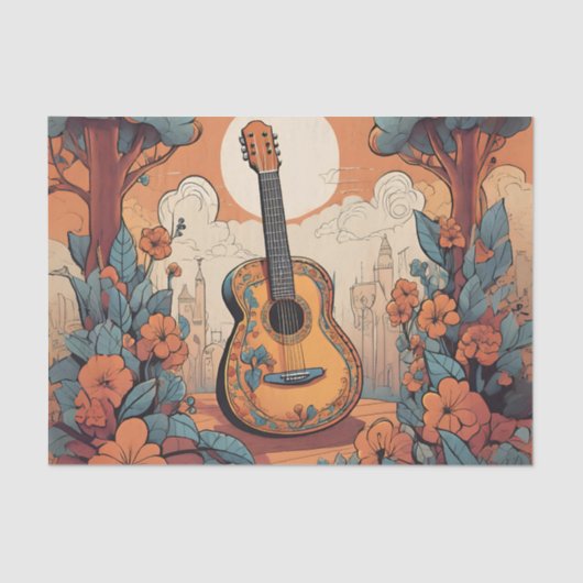 Funky Guitar Decoupage Tissue Paper Tissuepapier (Voorkant)