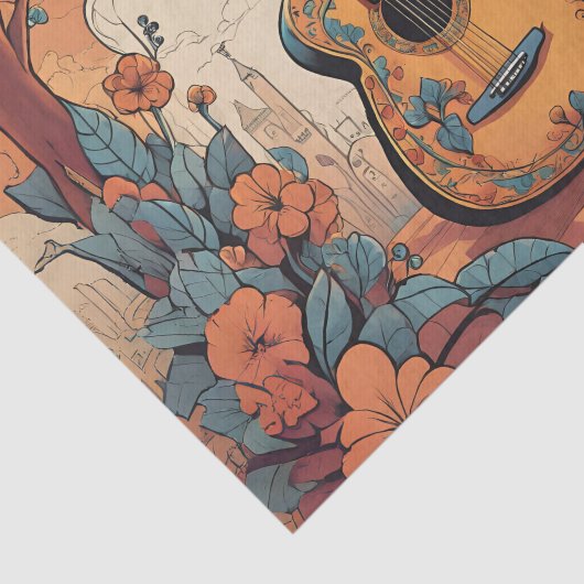 Funky Guitar Decoupage Tissue Paper Tissuepapier (Detail)