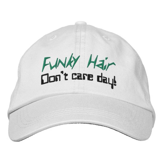 Funky Hair Humor Groen Zwart Geborduurde Pet (Voorkant)