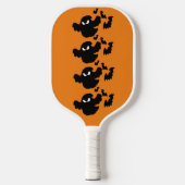 Funky Halloween Bat Spooky Black Ghouls Oranje Fun Pickleball Paddle (Voorkant)