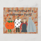 Funky Halloween Kostuum Party Invitation briefkaar Uitnodiging Briefkaart (Voorkant)