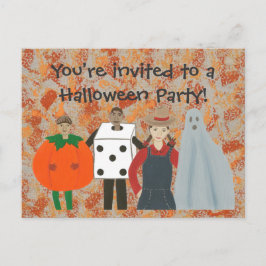 Funky Halloween Kostuum Party Invitation briefkaar Uitnodiging Briefkaart