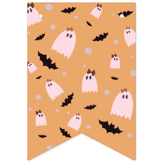 Funky Halloween patronen polka stit ghosts Vlaggetjes (Tweede vlag)