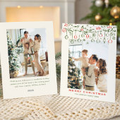Funky Hand Drawn Boho Merry Christmas 2 Photo Feestdagenkaart