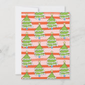 Funky Hand Drawn Christmas Tree Lights Party Kaart (Achterkant)