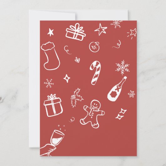 Funky Hand Drawn Jingle en Mingle Christmas Party Kaart (Achterkant)