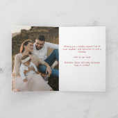 Funky Hand Drawn Red White Folded Photo Christmas Feestdagen Kaart (Binnen)