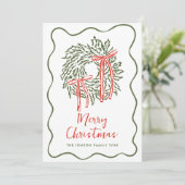 Funky Hand Drawn Scribble Retro Christmas Feestdagenkaart (Staand voorkant)