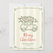 Funky Hand Drawn Scribble Retro Christmas Feestdagenkaart (Voorkant)