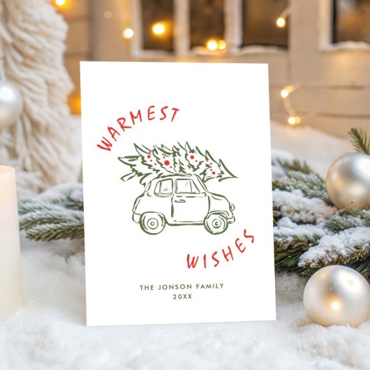 Funky Hand Drawn Scribble Retro Christmas Feestdagenkaart