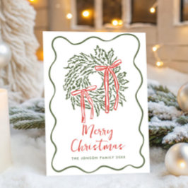 Funky Hand Drawn Scribble Retro Christmas Feestdagenkaart