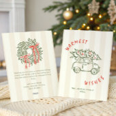 Funky Hand Drawn Scribble Retro Christmas Feestdagenkaart