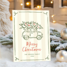 Funky Hand Drawn Scribble Retro Christmas Feestdagenkaart