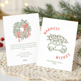 Funky Hand Drawn Scribble Retro Christmas Feestdagenkaart