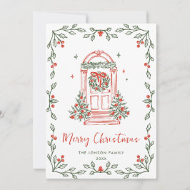 Funky Hand Drawn Scribble Retro Christmas Feestdagenkaart