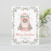 Funky Hand Drawn Scribble Retro Christmas Feestdagenkaart (Staand voorkant)