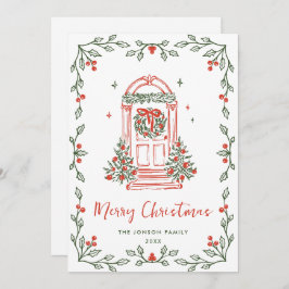 Funky Hand Drawn Scribble Retro Christmas Feestdagenkaart