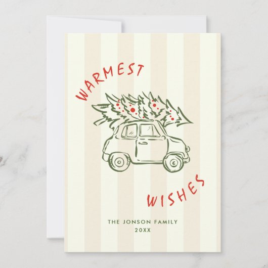 Funky Hand Drawn Scribble Retro Christmas Feestdagenkaart (Voorkant)