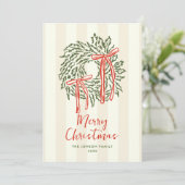 Funky Hand Drawn Scribble Retro Christmas Photo Feestdagenkaart (Staand voorkant)