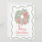 Funky Hand Drawn Scribble Retro Christmas Photo Feestdagenkaart (Voorkant)