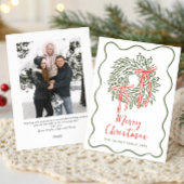 Funky Hand Drawn Scribble Retro Christmas Photo Feestdagenkaart