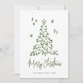 Funky Hand Drawn Scribble Retro Kerstmis Feestdagenkaart