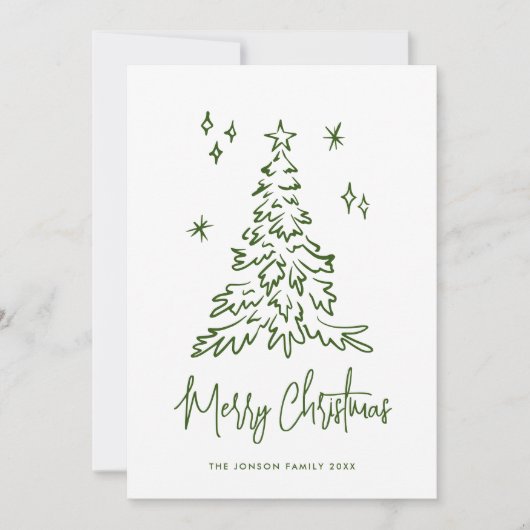 Funky Hand Drawn Scribble Retro Kerstmis Feestdagenkaart (Voorkant)