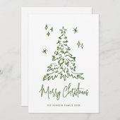 Funky Hand Drawn Scribble Retro Kerstmis Feestdagenkaart (Voorkant / Achterkant)