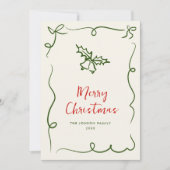 Funky Hand Drawn Scribble Retro Kerstmis Feestdagenkaart (Voorkant)