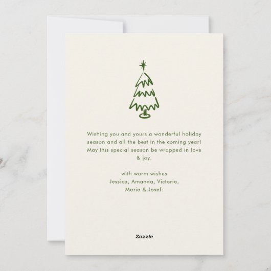 Funky Hand Drawn Scribble Retro Kerstmis Feestdagenkaart (Achterkant)