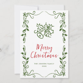 Funky Hand Drawn Scribble Retro Kerstmis Feestdagenkaart