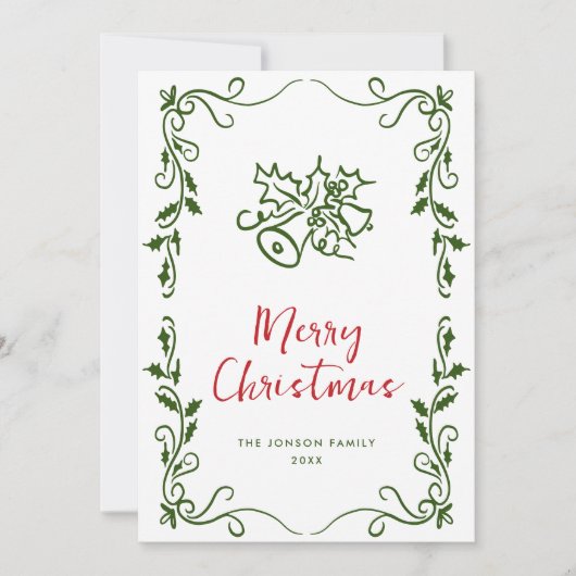 Funky Hand Drawn Scribble Retro Kerstmis Feestdagenkaart (Voorkant)