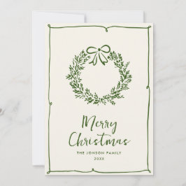 Funky Hand Drawn Scribble Retro Kerstmis Feestdagenkaart