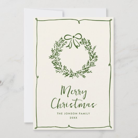 Funky Hand Drawn Scribble Retro Kerstmis Feestdagenkaart (Voorkant)