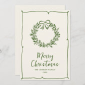 Funky Hand Drawn Scribble Retro Kerstmis Feestdagenkaart (Voorkant / Achterkant)