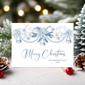 Funky Hand Drawn Scribble Retro Kerstmis Feestdagenkaart