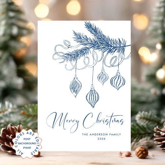 Funky Hand Drawn Scribble Retro Kerstmis Feestdagenkaart