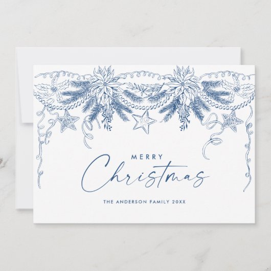 Funky Hand Drawn Scribble Retro Kerstmis Feestdagenkaart (Voorkant)