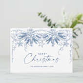 Funky Hand Drawn Scribble Retro Kerstmis Feestdagenkaart (Staand voorkant)