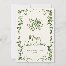 Funky Hand Drawn Scribble Retro Kerstmis Feestdagenkaart