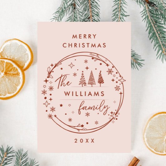 Funky Hand Drawn Whimsical Christmas Feestdagenkaart