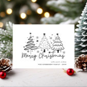 Funky Hand Drawn Whimsical Christmas Feestdagenkaart