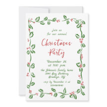 Funky Hand Drawn Whimsical Christmas Holiday Party