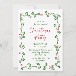 Funky Hand Drawn Whimsical Christmas Holiday Party Kaart
