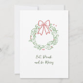 Funky Hand Drawn Whimsical Christmas Holiday Party Kaart (Achterkant)