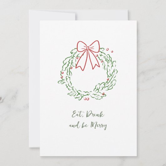 Funky Hand Drawn Whimsical Christmas Holiday Party Kaart (Achterkant)