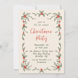 Funky Hand Drawn Whimsical Christmas Holiday Party Kaart