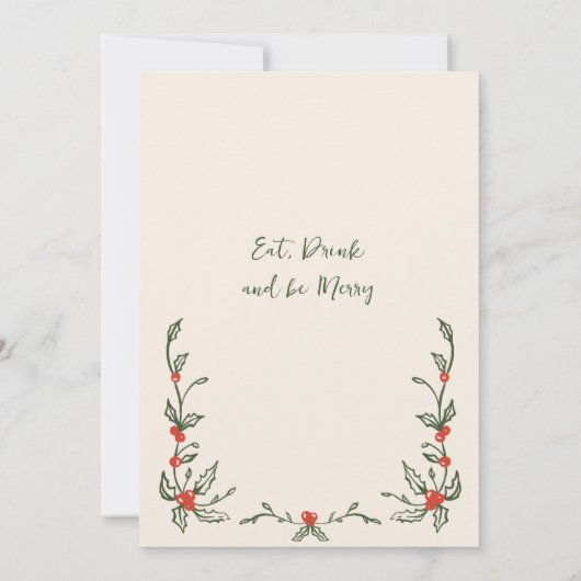 Funky Hand Drawn Whimsical Christmas Holiday Party Kaart (Achterkant)