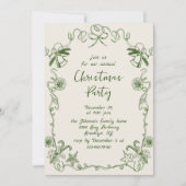 Funky Hand Drawn Whimsical Christmas Holiday Party Kaart (Voorkant)