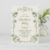 Funky Hand Drawn Whimsical Christmas Holiday Party Kaart (Staand voorkant)